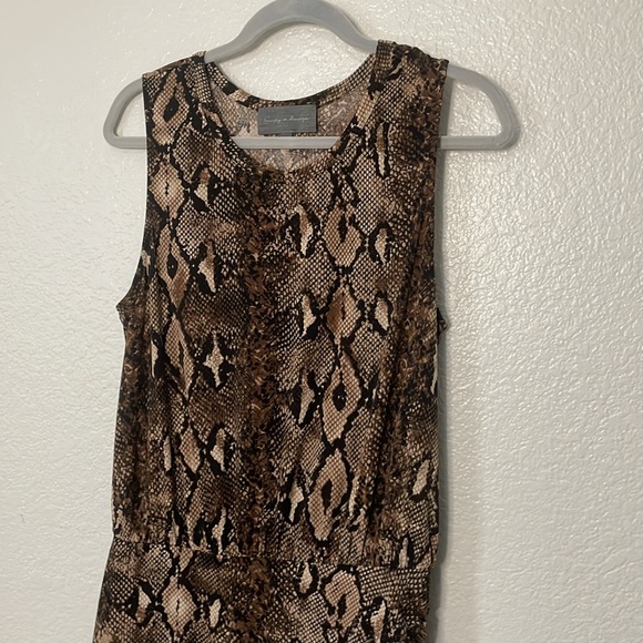 SUNDAY IN BROOKLYN Snake Knit Tank Dress | Brown | Large - Picture 6 of 12